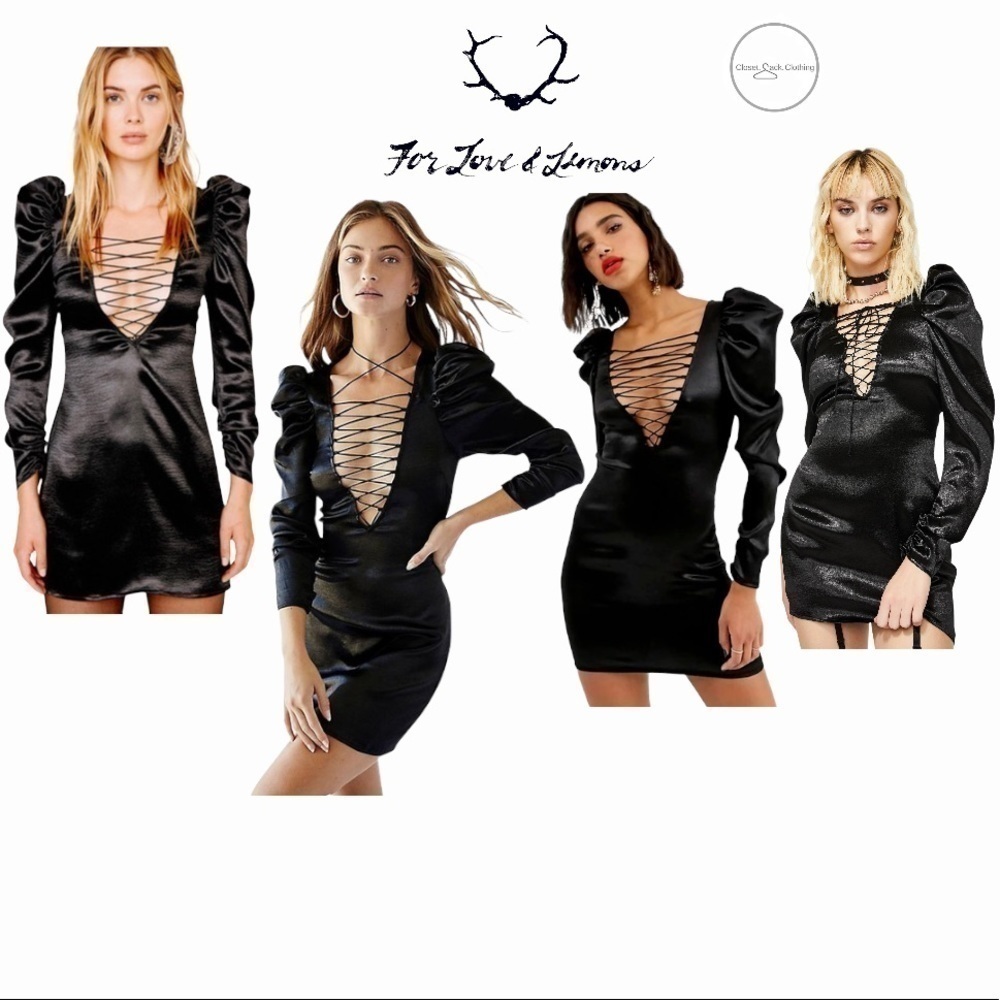 FOR Love & Lemons Prince Lace Up Mini Dress Size Large